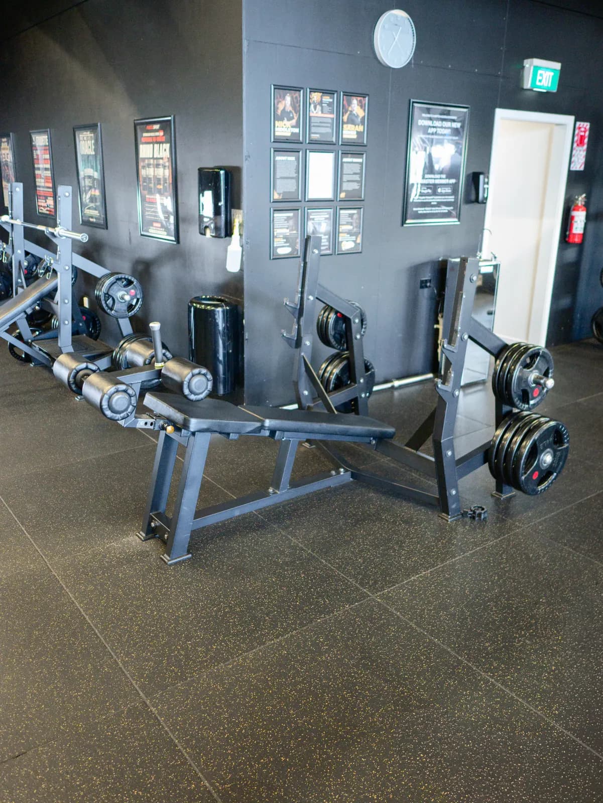 Plate Loaded Decline Bench Barbell Bench Press at Inception Gym Christchurch