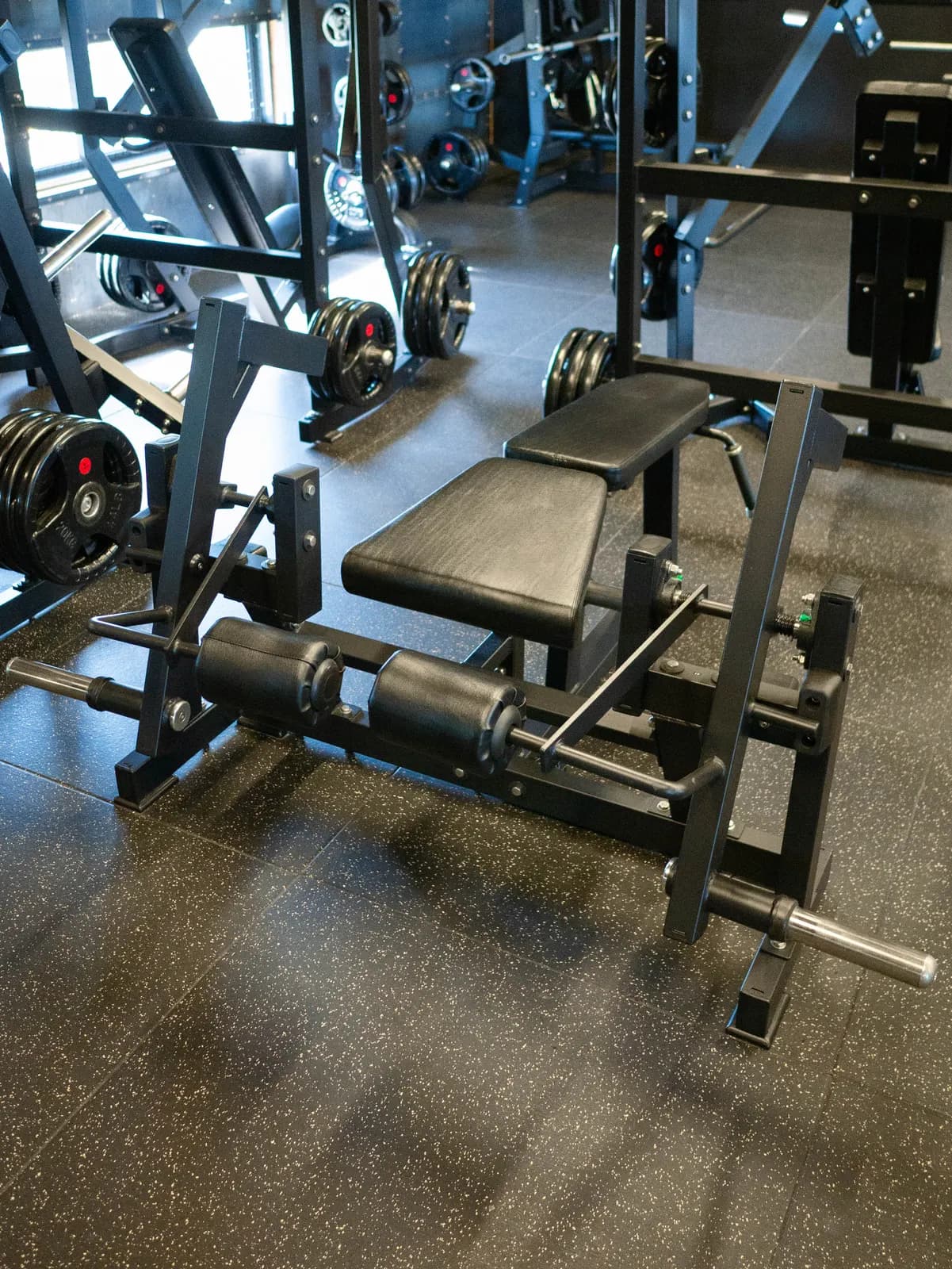 Plate-Loaded Lying Hamstring Curl at Inception Gym Christchurch