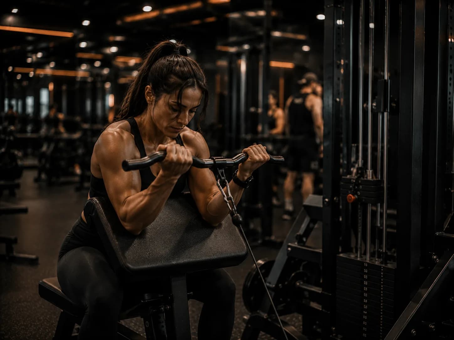Preacher curl machine at Inception Gym Christchurch for bicep training