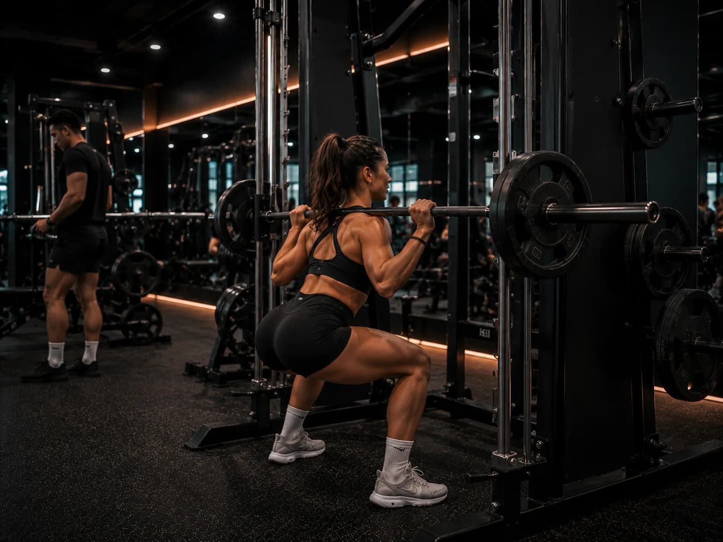 Smith machine in the weight training area at Inception Gym Christchurch